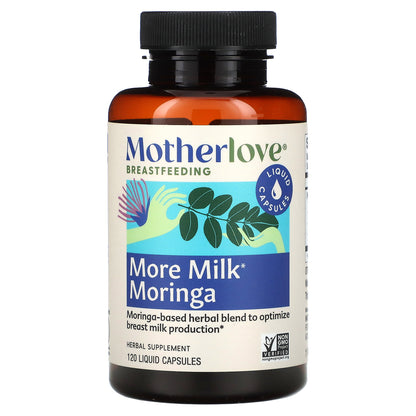 Motherlove, Breastfeeding, More Milk Moringa, 120 Liquid Capsules