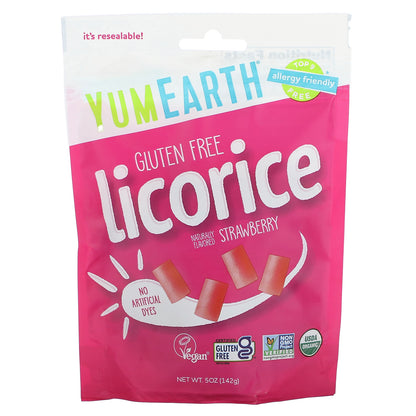 YumEarth, Gluten Free Licorice, Strawberry, 5 oz (142 g)