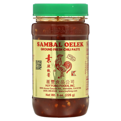 Huy Fong Foods Inc., Sambal Oelek, Ground Fresh Chili Paste, 8 oz (226 g)