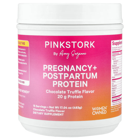 Pink Stork, Pregnancy + Postpartum Protein, Chocolate Truffle, 17.04 oz (483 g)