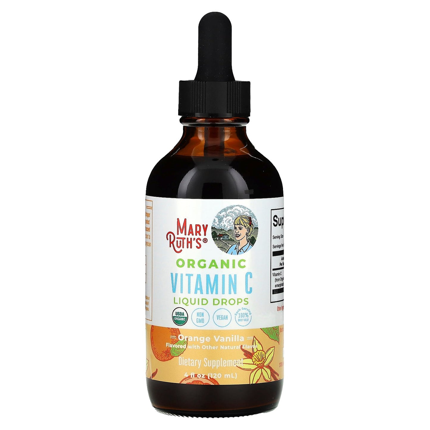 MaryRuth's, Organic Vitamin C Liquid Drops, Orange Vanilla, 4 fl oz (120 ml)