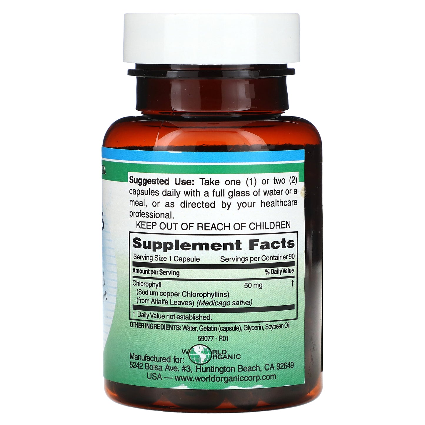 World Organic, Chlorocaps, 50 mg, 90 Softgels (50 mg per Softgel)