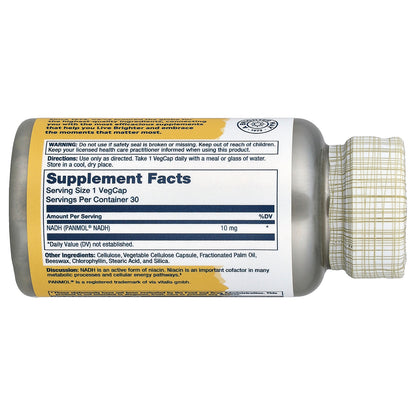 Solaray, NADH, 10 mg, 30 VegCaps