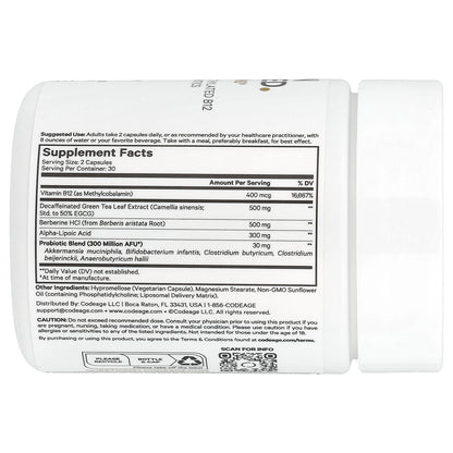 Codeage, M-Burn Optimized, 60 Vegetable Capsules