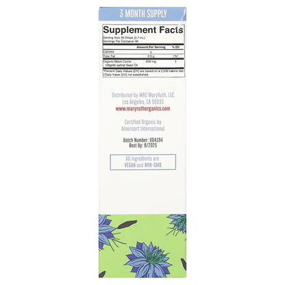 MaryRuth's, Organic Black Seed Oil, Liquid Drops, 600 mg, 2 fl oz (60 ml)