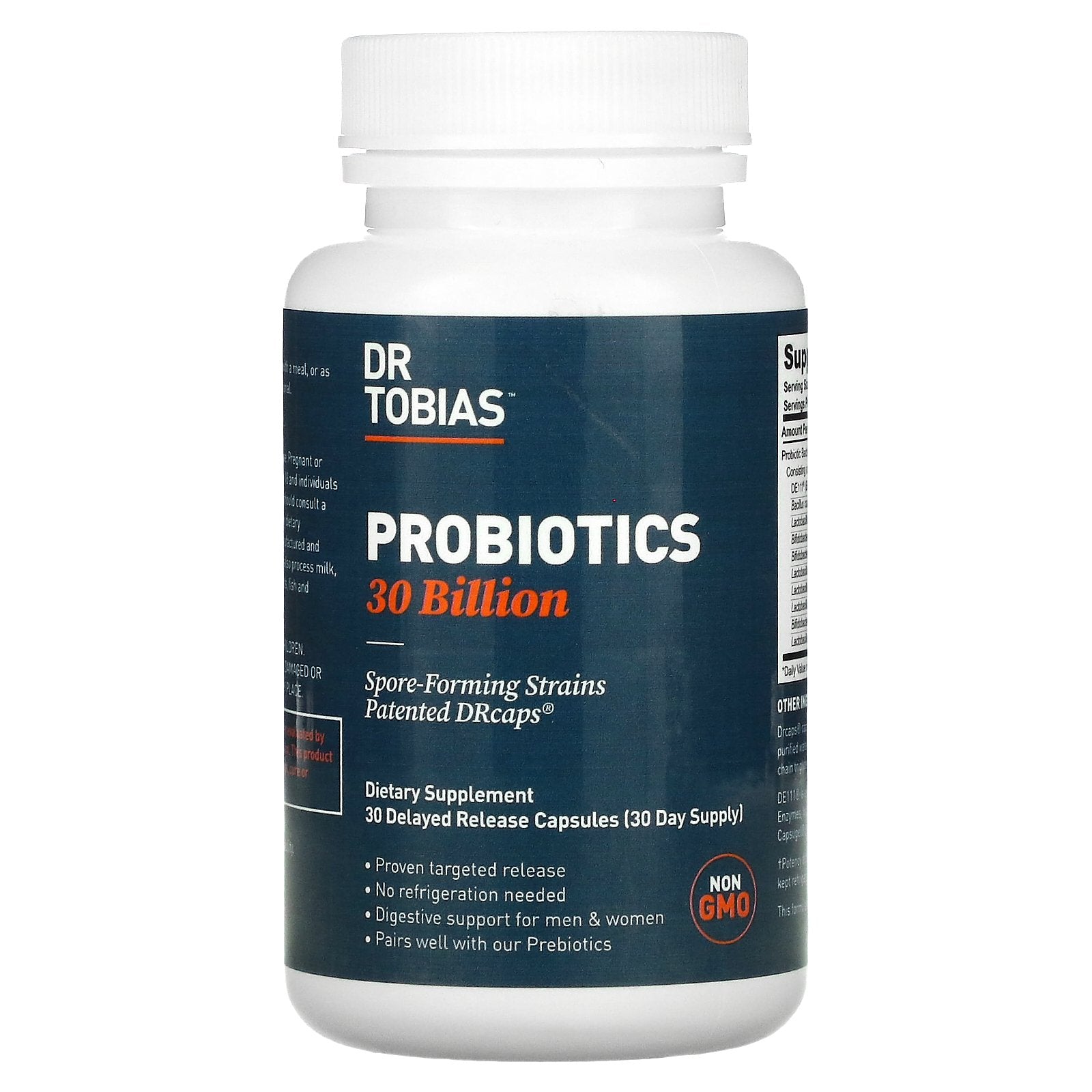 Dr. Tobias, Probiotics, 30 Billion, 30 Delayed Release Capsules