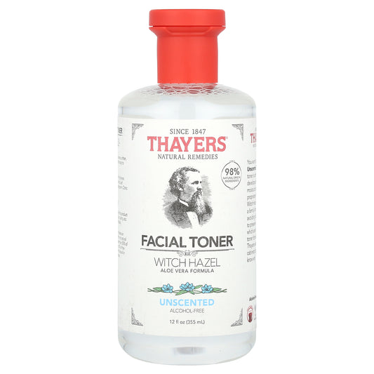 Thayers, Witch Hazel Facial Toner, Alcohol-Free, Unscented, 12 fl oz (355 ml)