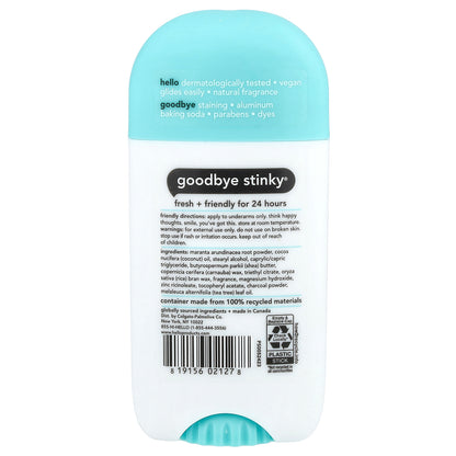 Hello, 24 Hr Deodorant  with Charcoal, Clean + Fresh, 2.6 oz (73 g)