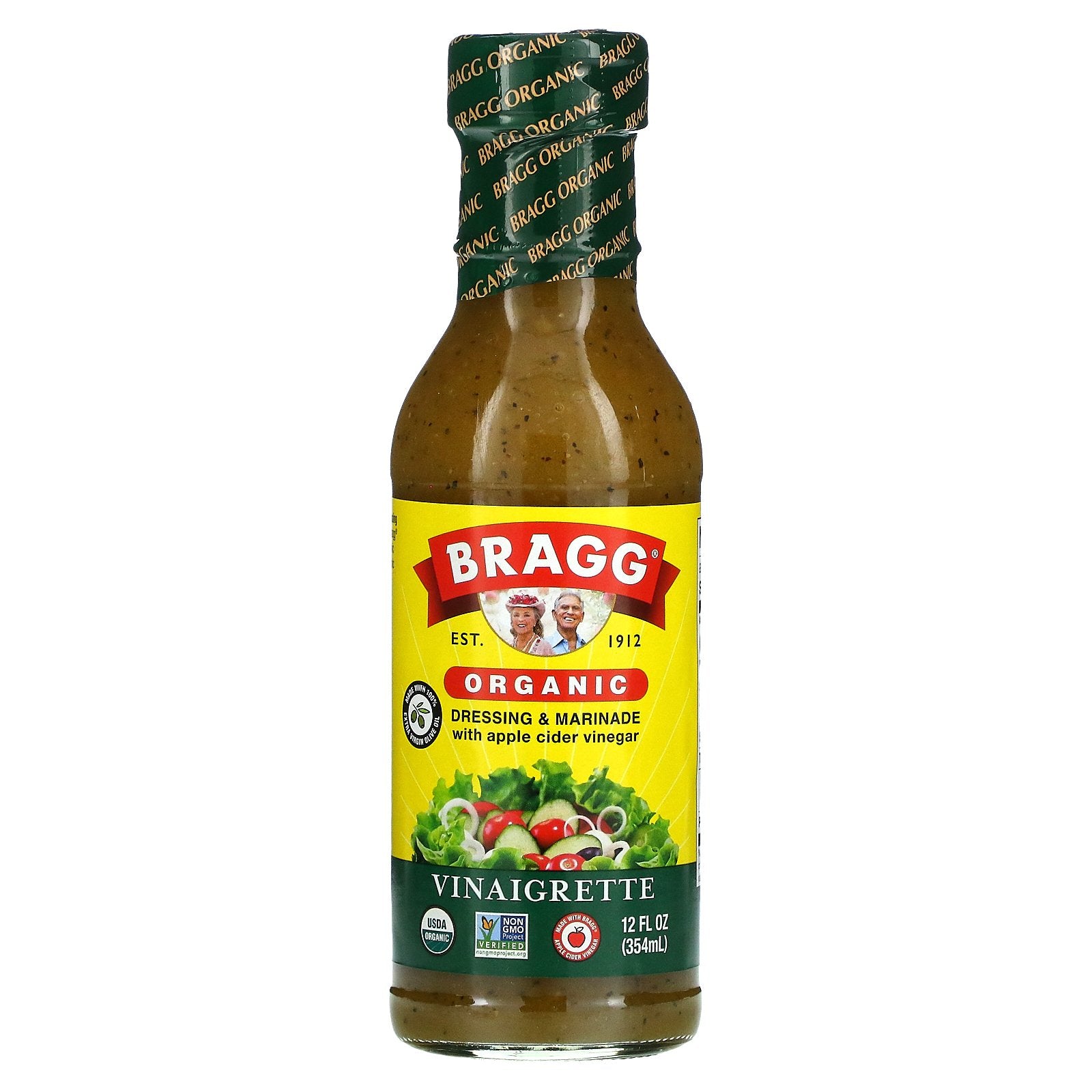 Bragg, Organic Dressing & Marinade with Apple Cider Vinegar, Vinaigrette, 12 fl oz (354 ml)