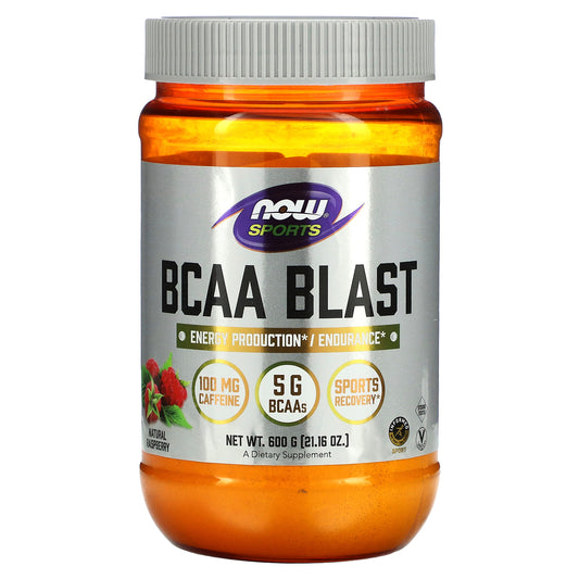 NOW Foods, Sports, BCAA Blast, Natural Raspberry, 21.16 oz (600 g)