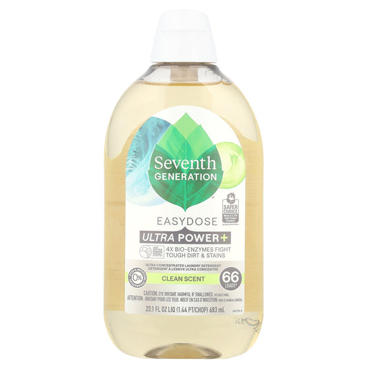 Seventh Generation, Easydose Ultra Power+ Laundry Detergent, Clean, 23.1 fl oz (683 ml)