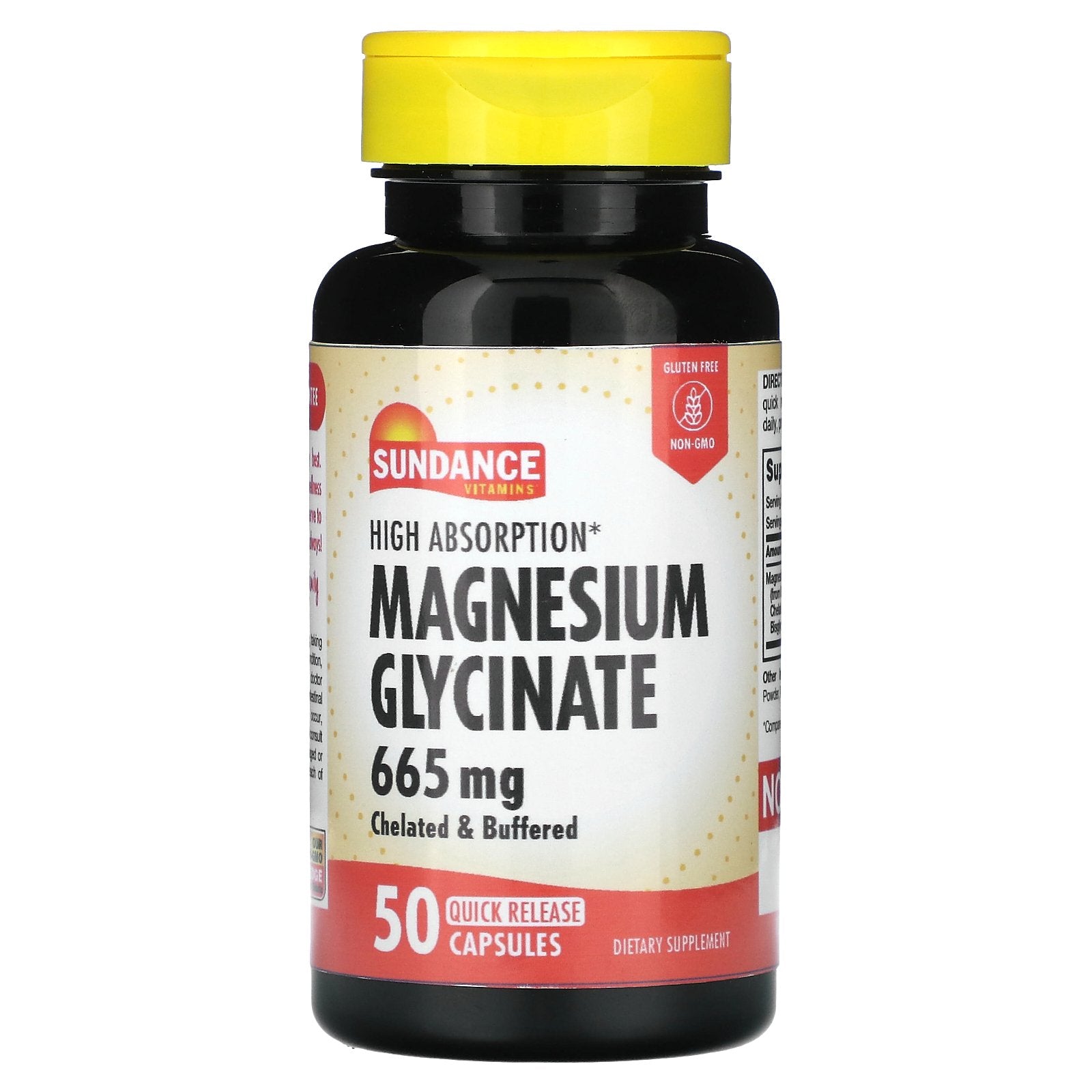 Sundance Vitamins, High Absorption Magnesium Glycinate, 665 mg, 50 Quick Release Capsules