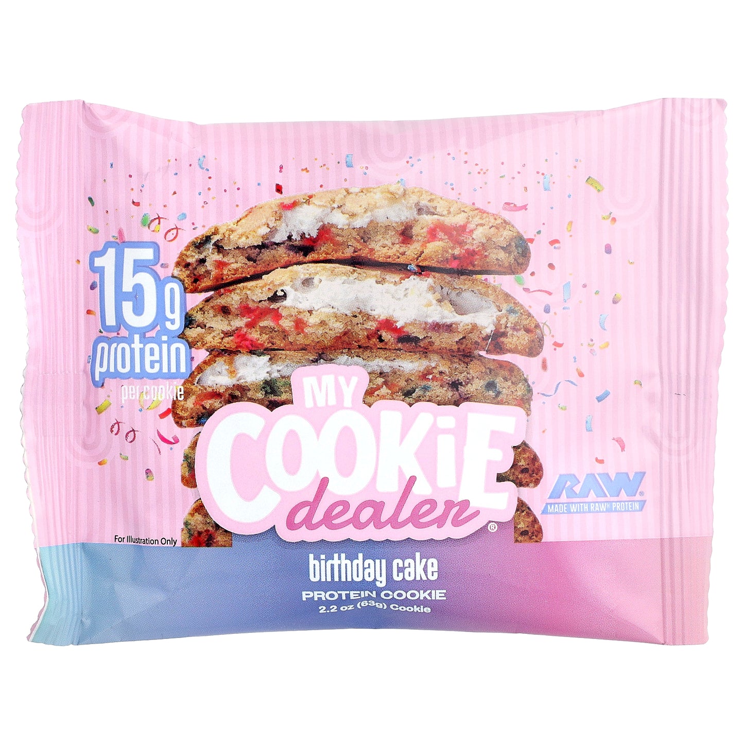 My Cookie Dealer Protein, Protein Cookie, Birthday Cake, 12 Cookies, 2.2 oz (63 g) Each