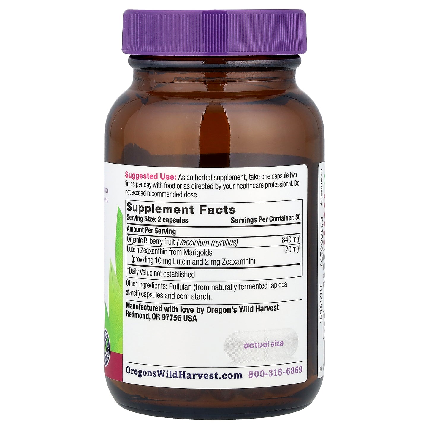 Oregon's Wild Harvest, Eyes Love Lutein™, 60 Vegan Capsules