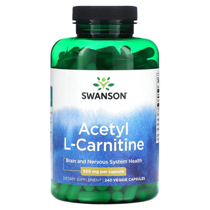 Swanson, Acetyl L-Carnitine, 500 mg, 240 Veggie Capsules