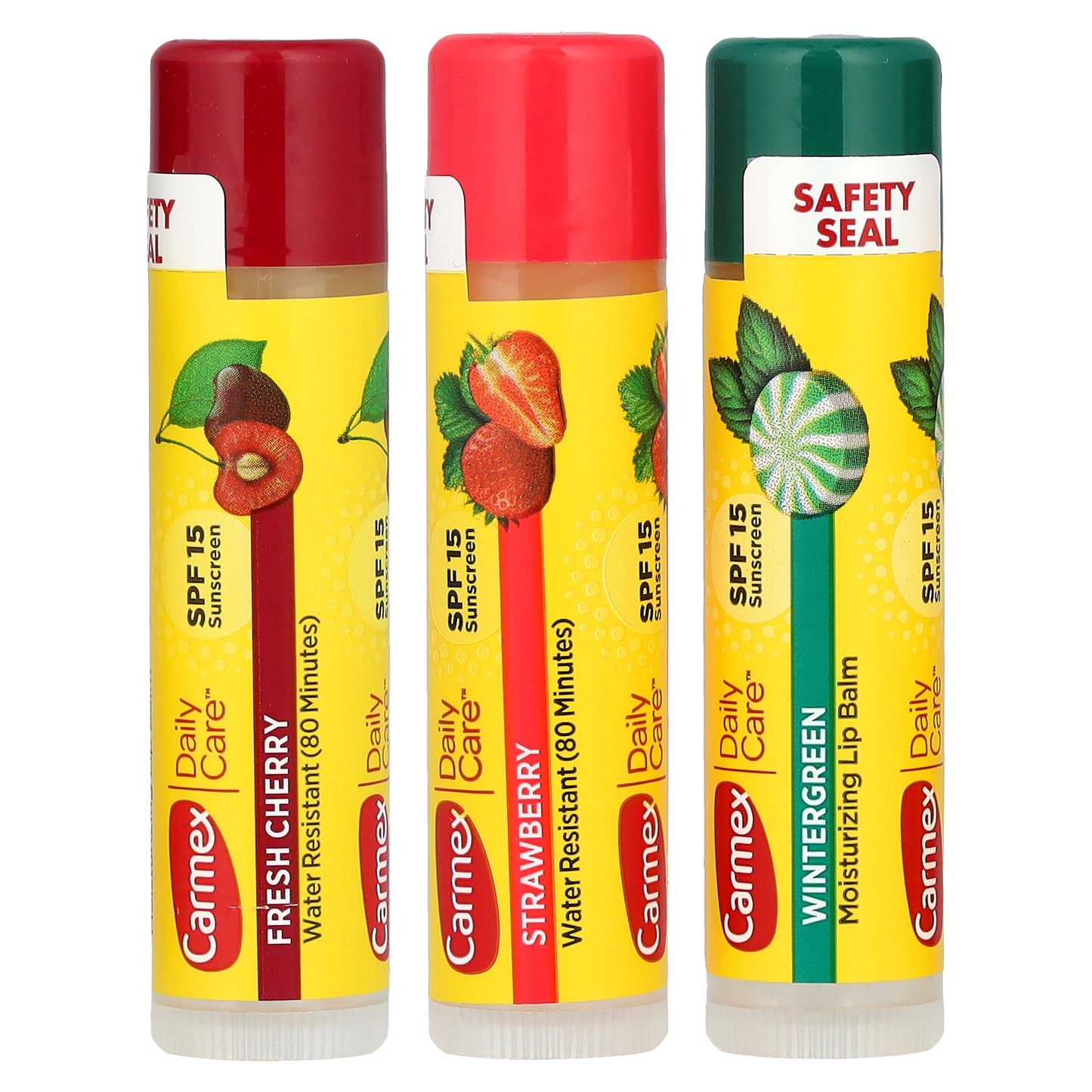 Carmex, Daily Care®, Moisturizing Lip Balm, SPF 15, Variety, 3 Pack, 0.15 oz (4.25 g) Each