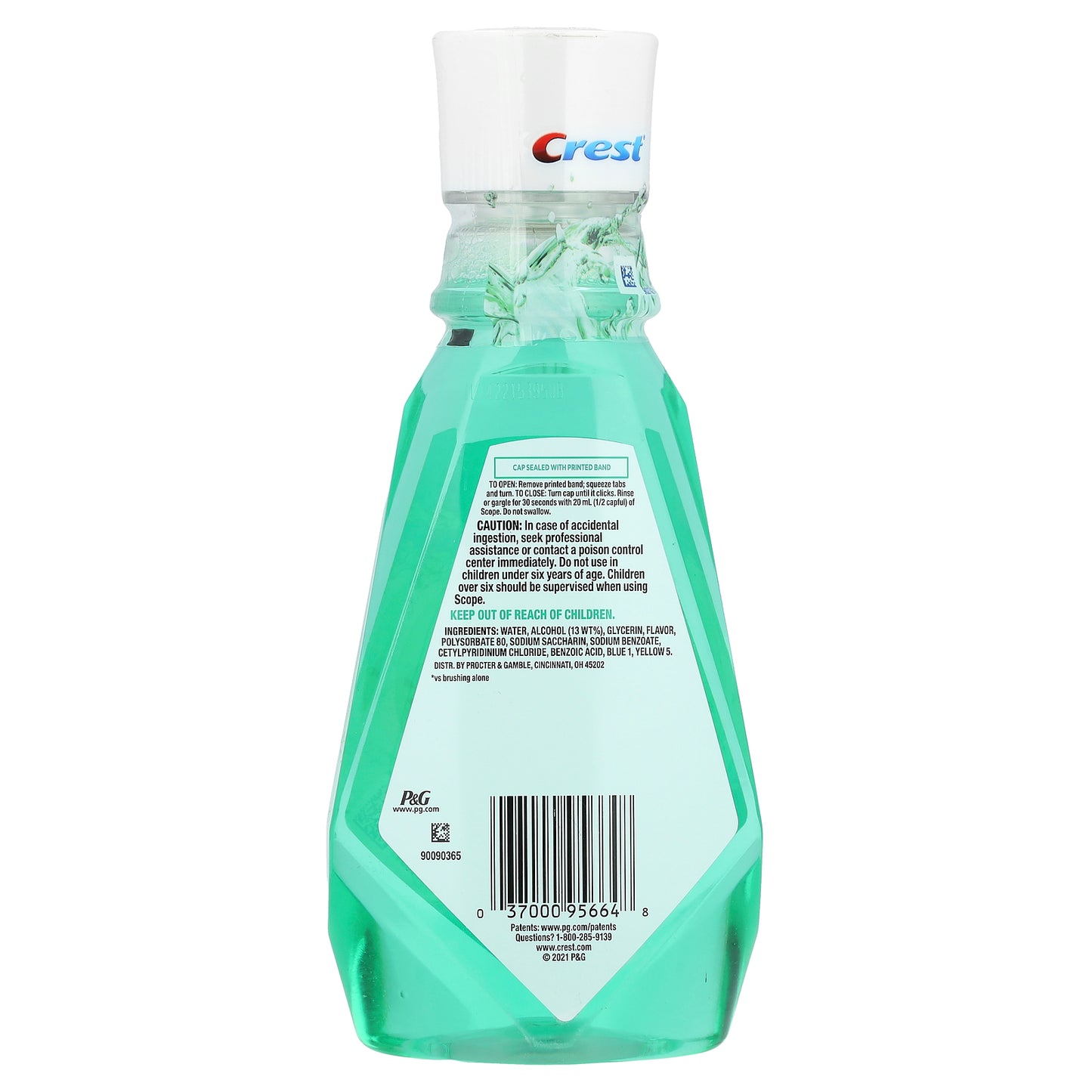 Crest, Scope®, Outlast™, Mouthwash, Fresh Mint, 16.9 fl oz (500 ml)