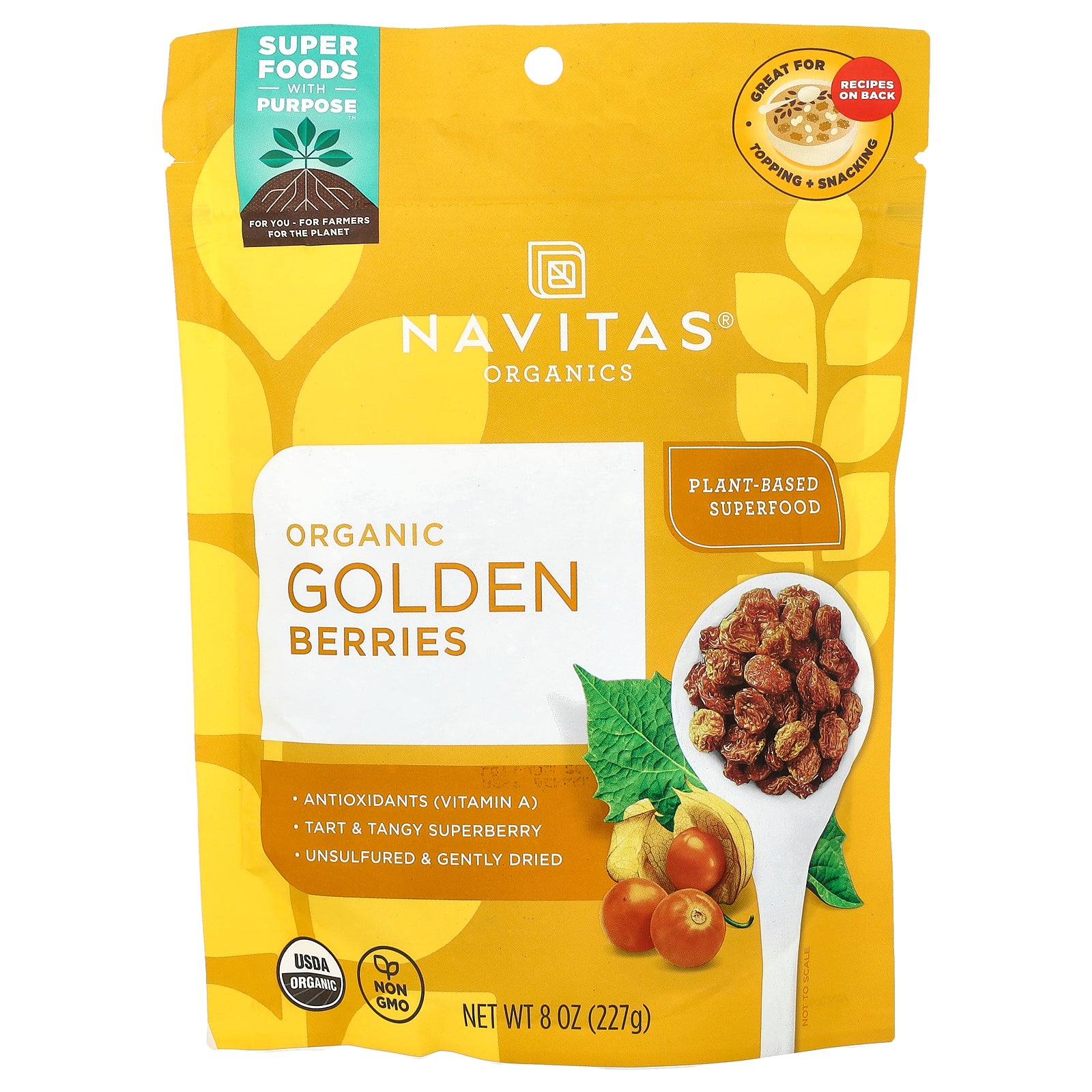 Navitas Organics, Organic Golden Berries, 8 oz (227 g)