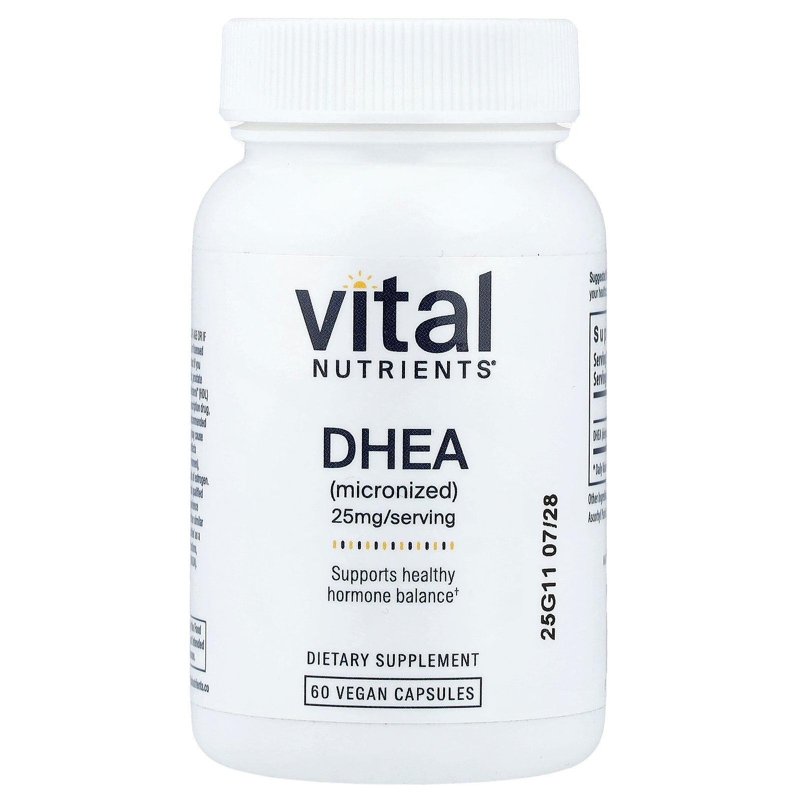 Vital Nutrients, DHEA (Micronized), 25 mg, 60 Vegan Capsules