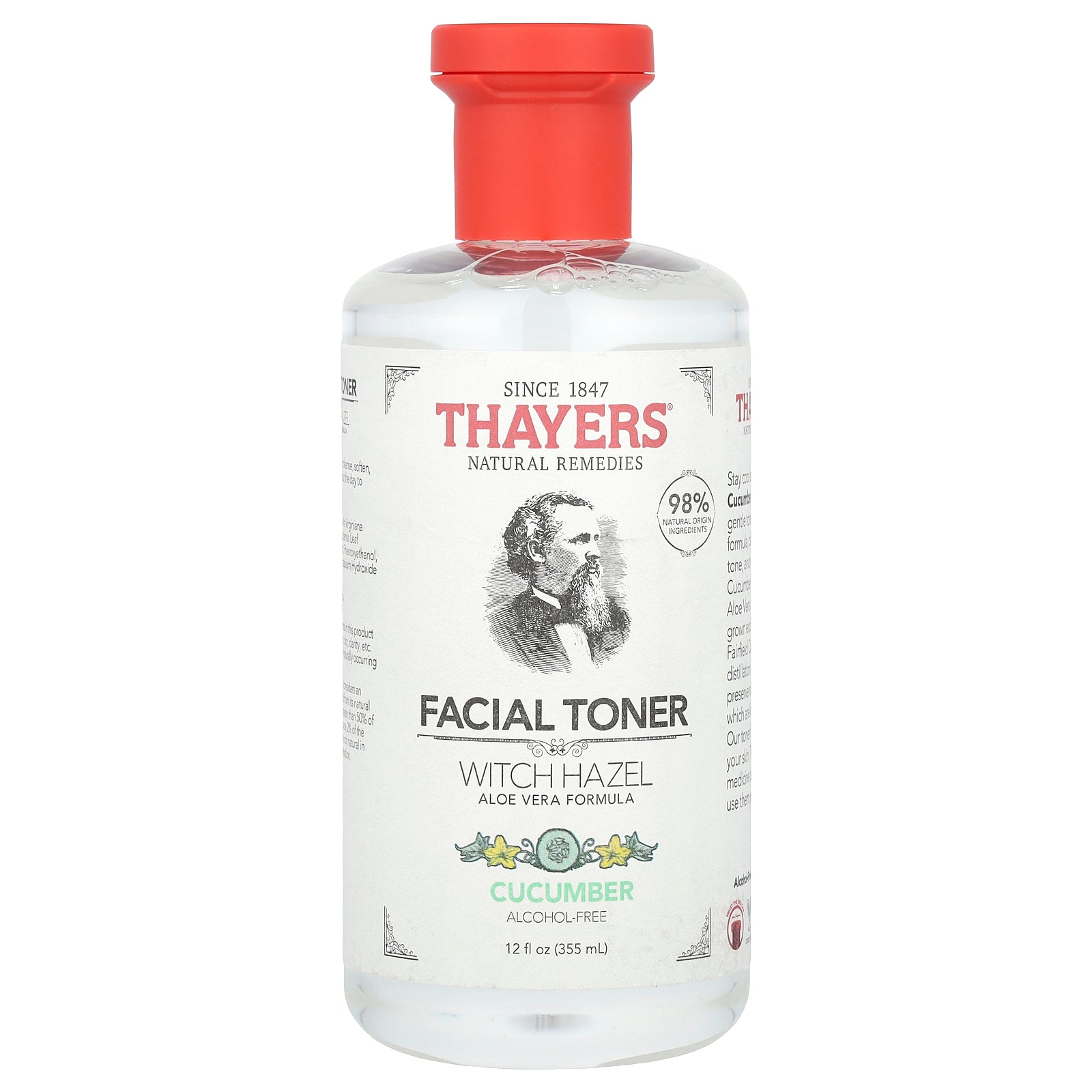 Thayers, Witch Hazel Facial Toner, Alcohol-Free, Cucumber, 12 fl oz (355 ml)