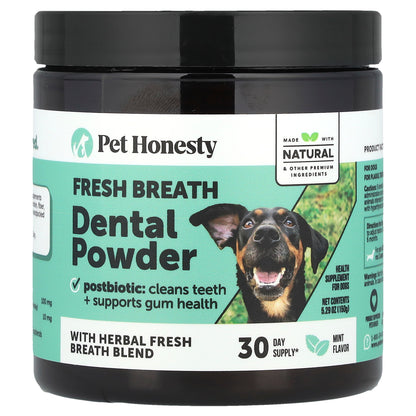 Pet Honesty, Fresh Breath Dental Powder, For Dogs, Mint, 5.29 oz (150 g)