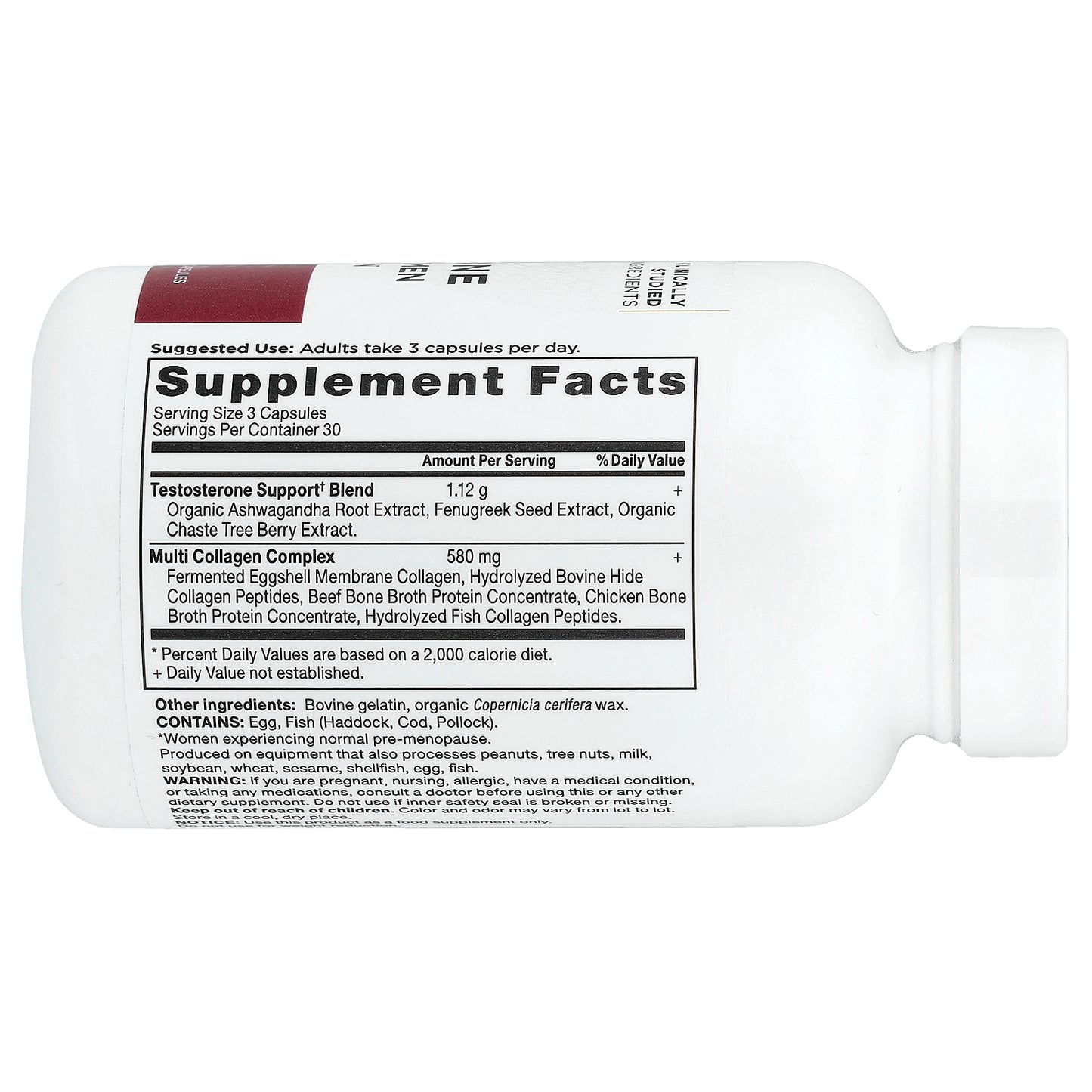 Ancient Nutrition, Testosterone Support for Women + Collagen, 90 Capsules