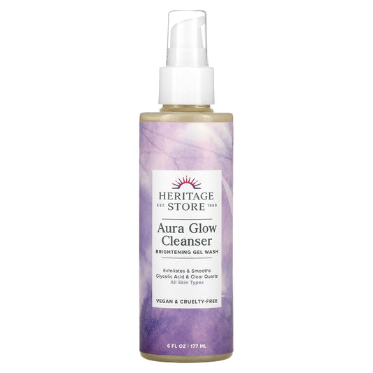 Heritage Store, Aura Gel Cleanser, Brightening Gel Wash, 6 fl oz (177 ml)