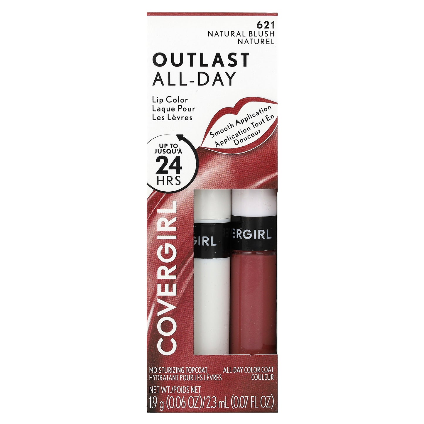 Covergirl, Outlast All-Day, Lip Color, 621 Natural Blush, 2 Piece Set