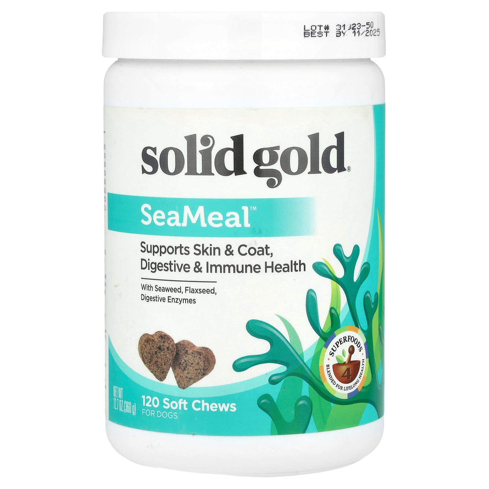 Solid Gold, SeaMeal™, For Dogs, 120 Soft Chews, 12.7 oz (360 g)