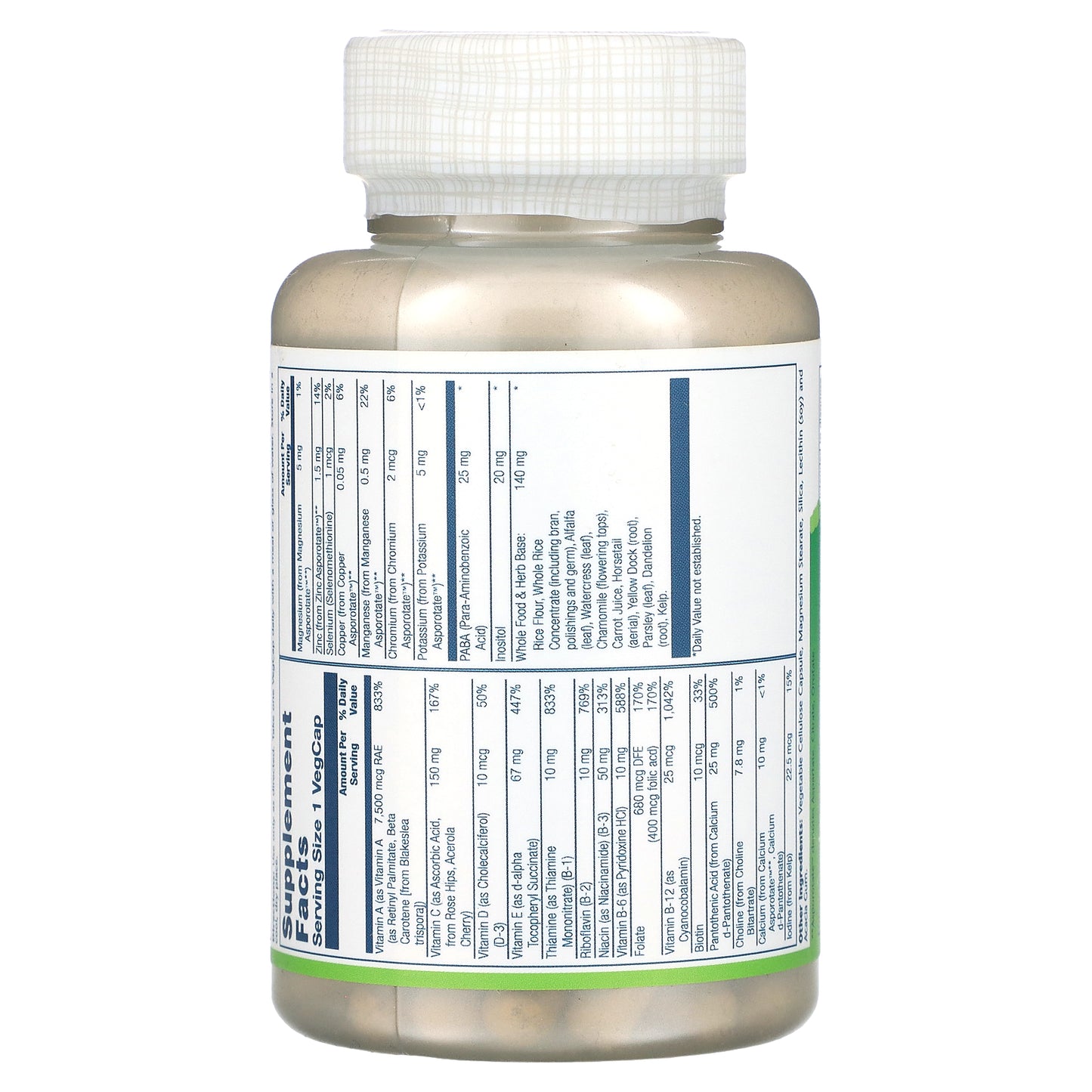 Solaray, Once Daily High Energy Multivitamin, Iron Free, 90 VegCaps