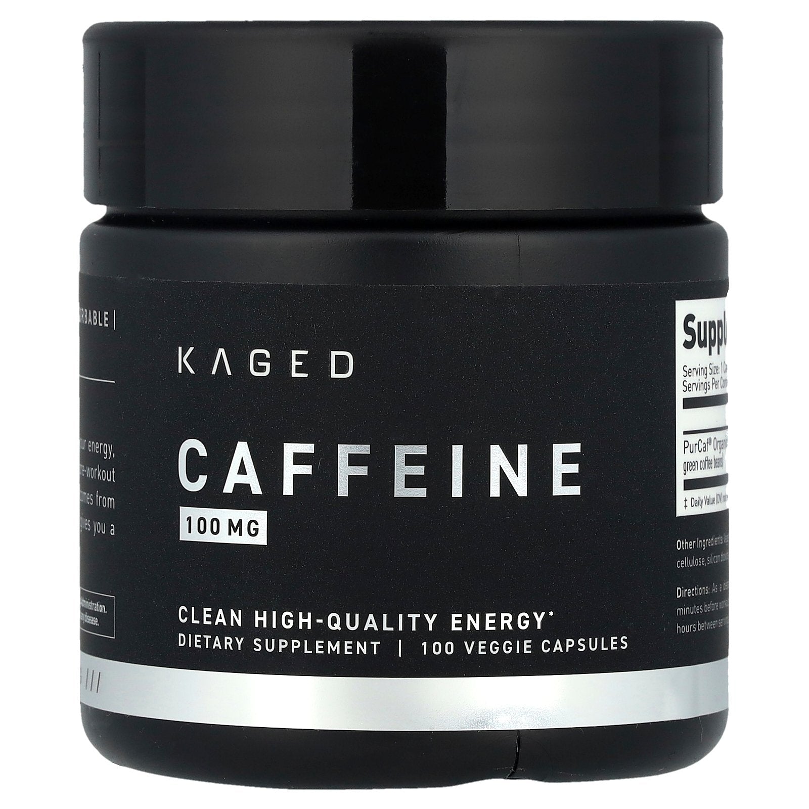 Kaged, Caffeine, 100 mg, 100 Veggie Capsules