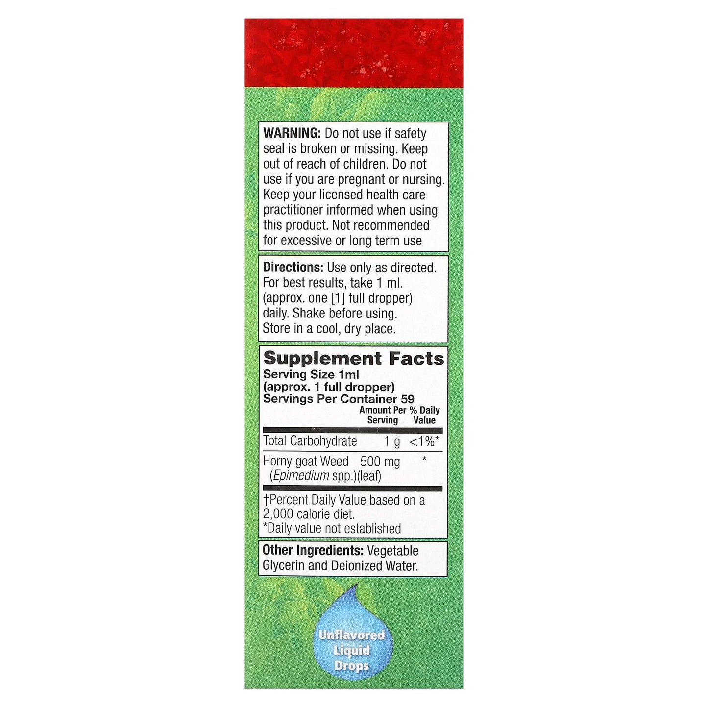 Natural Balance, Horny Goat Weed, Liquid Drops, Unflavored, 2 fl oz (59 ml)