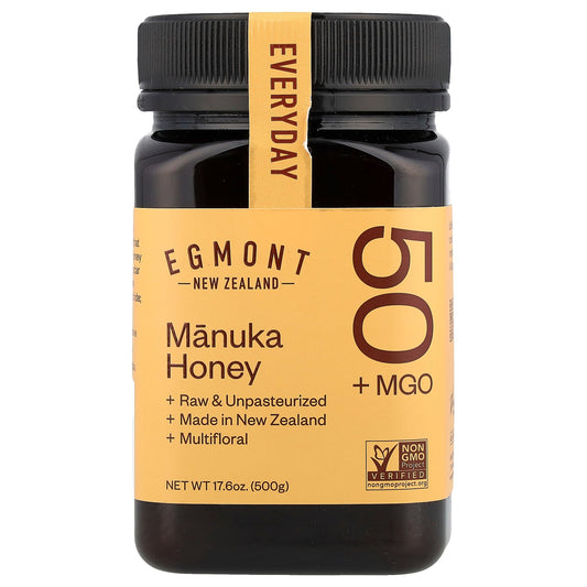 Egmont Honey, Manuka Honey, Raw & Unpasteurized, MGO 50+, 17.6 oz (500 g)