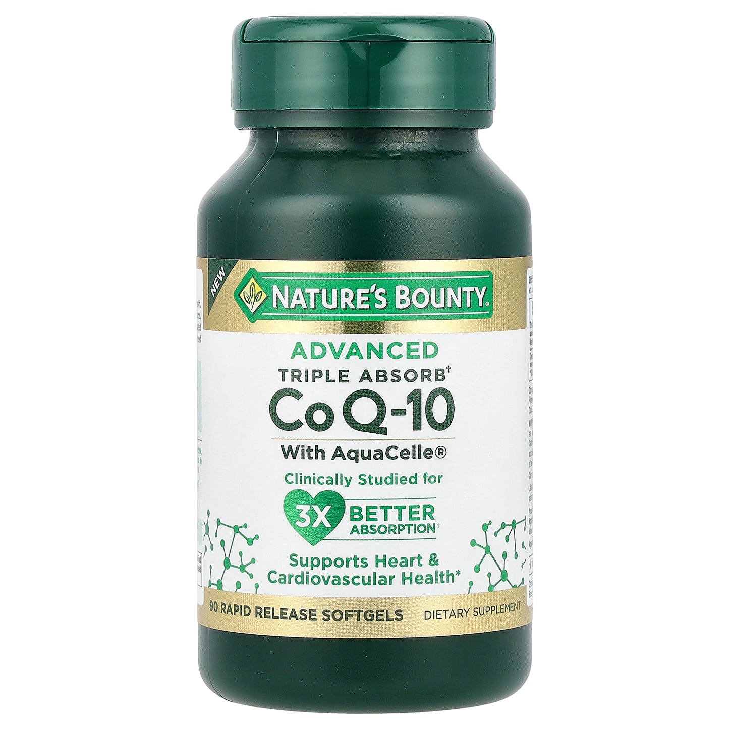 Nature's Bounty, Advanced Triple Absorb CoQ-10, 90 Rapid Release Softgels (100 mg per Softgel)