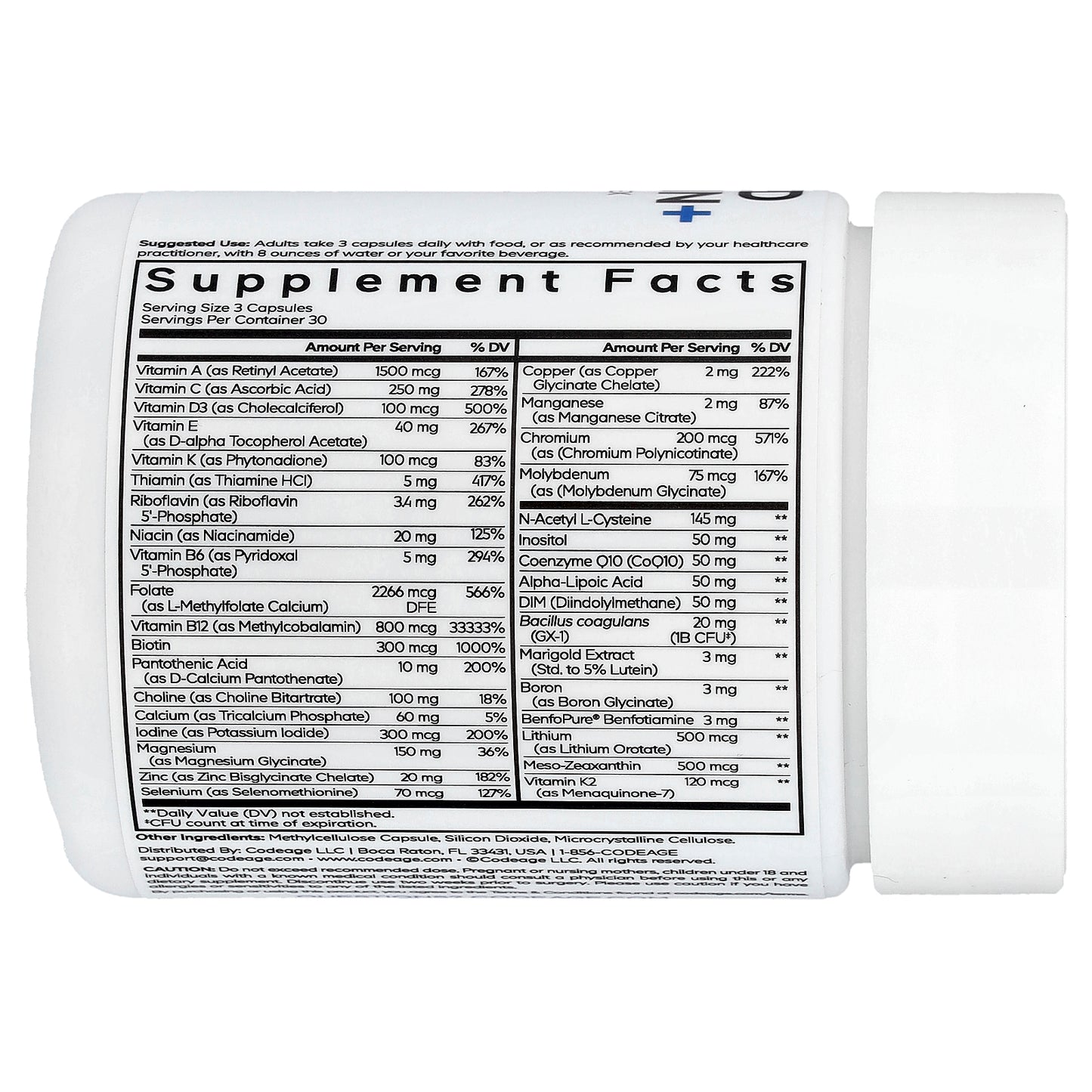 Codeage, Methylated Multivitamin+, 90 Vegetable Capsules