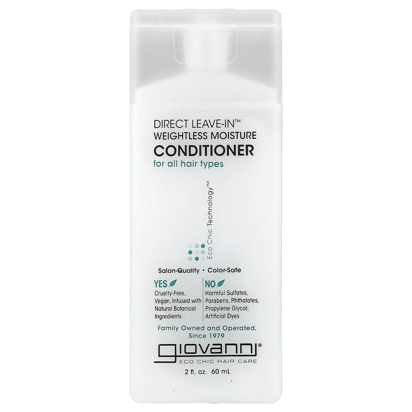 Giovanni, Direct Leave-In™ Weightless Moisture Conditioner, For All Hair Types, 2 fl oz (60 ml)