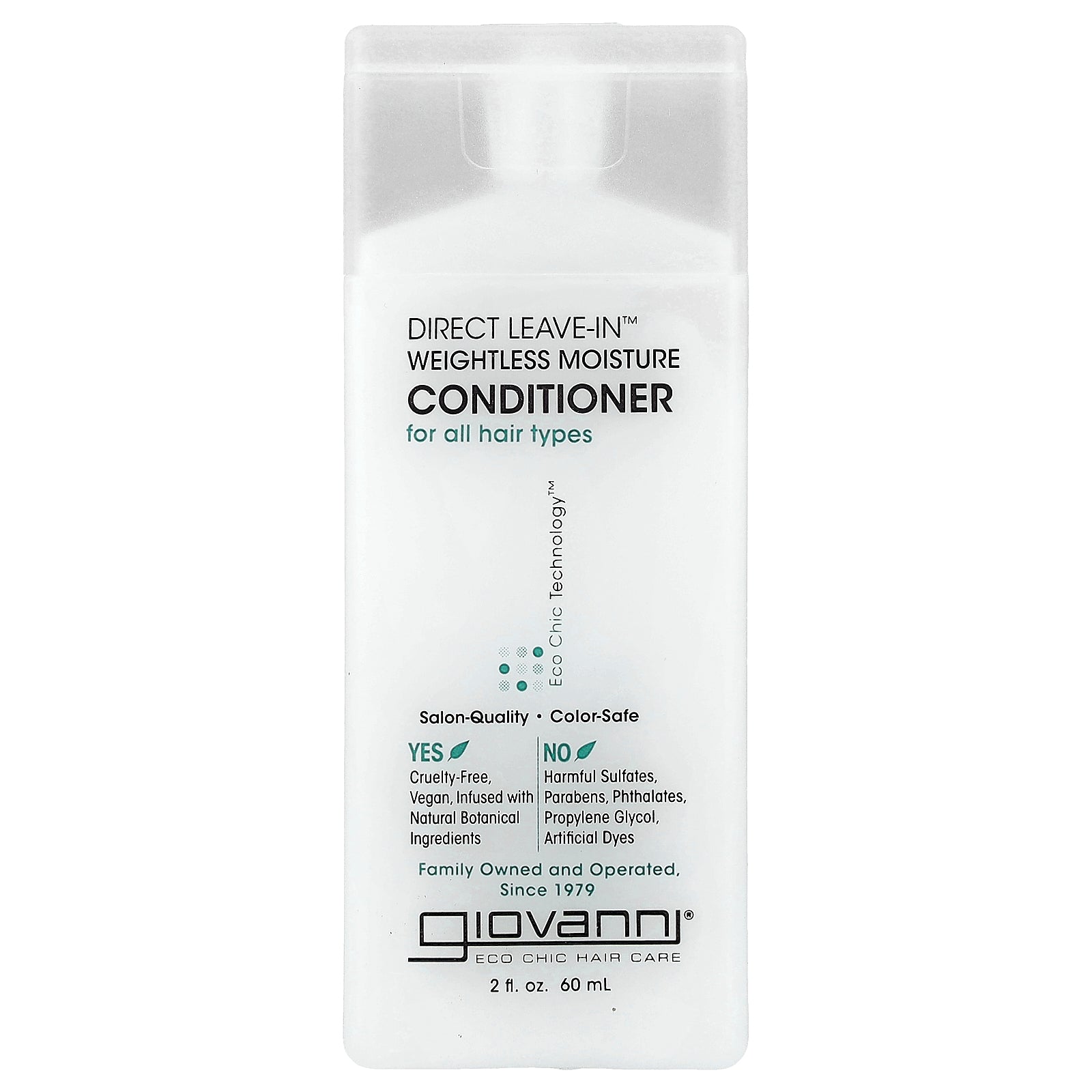 Giovanni, Direct Leave-In™ Weightless Moisture Conditioner, For All Hair Types, 2 fl oz (60 ml)