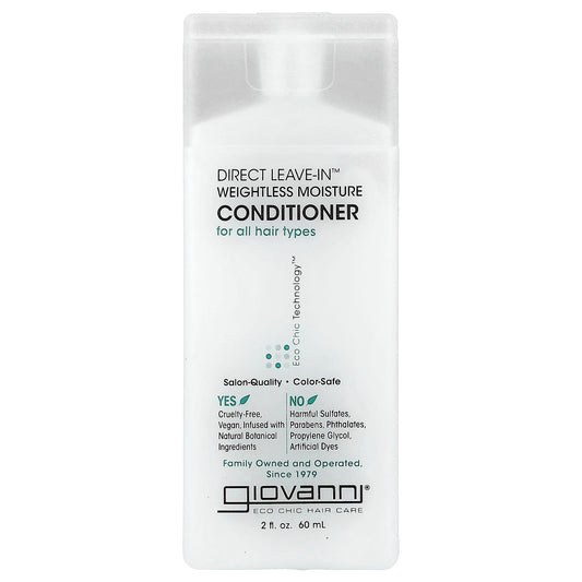 Giovanni, Direct Leave-In™ Weightless Moisture Conditioner, For All Hair Types, 2 fl oz (60 ml)