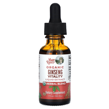 MaryRuth's, Organic Ginseng Vitality Liquid Extract, Alcohol Free, 1 fl oz (30 ml)