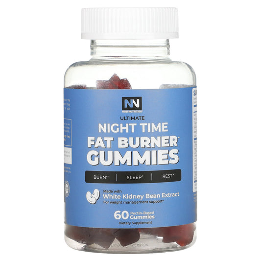 Nobi Nutrition, Night Time Fat Burner Gummies, Raspberry, 60 Pectin Based Gummies