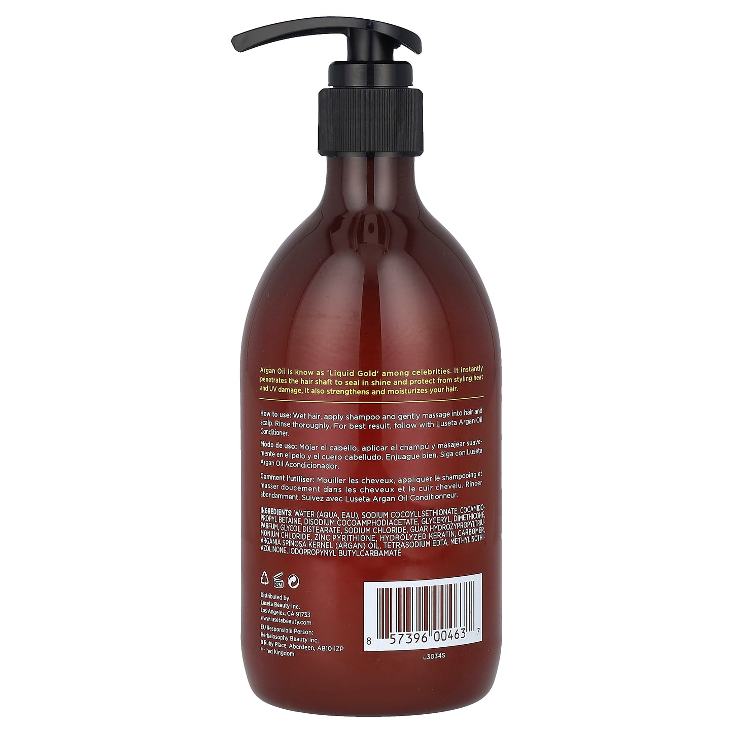 Luseta Beauty, Argan Oil Shampoo, 16.9 fl oz (500 ml)