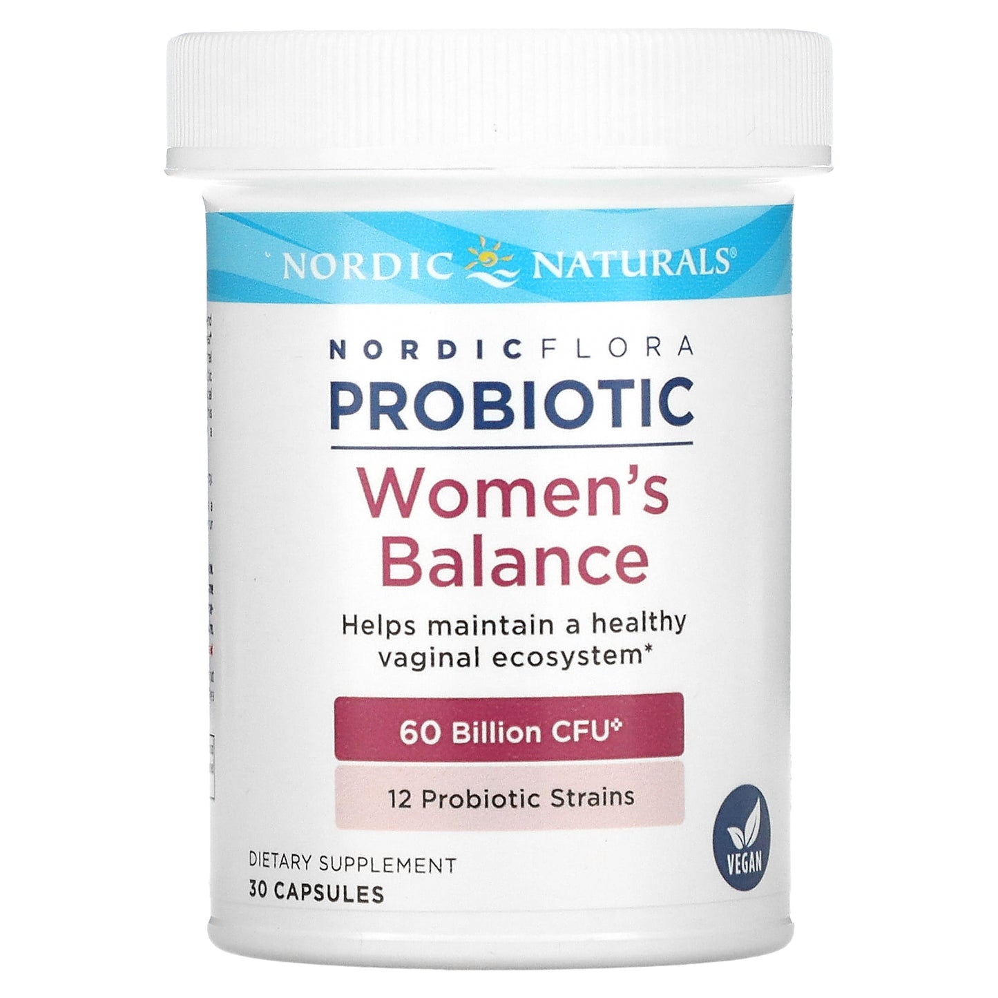 Nordic Naturals, Nordic Flora Probiotic, Women's Balance, 60 Billion CFU, 30 Capsules