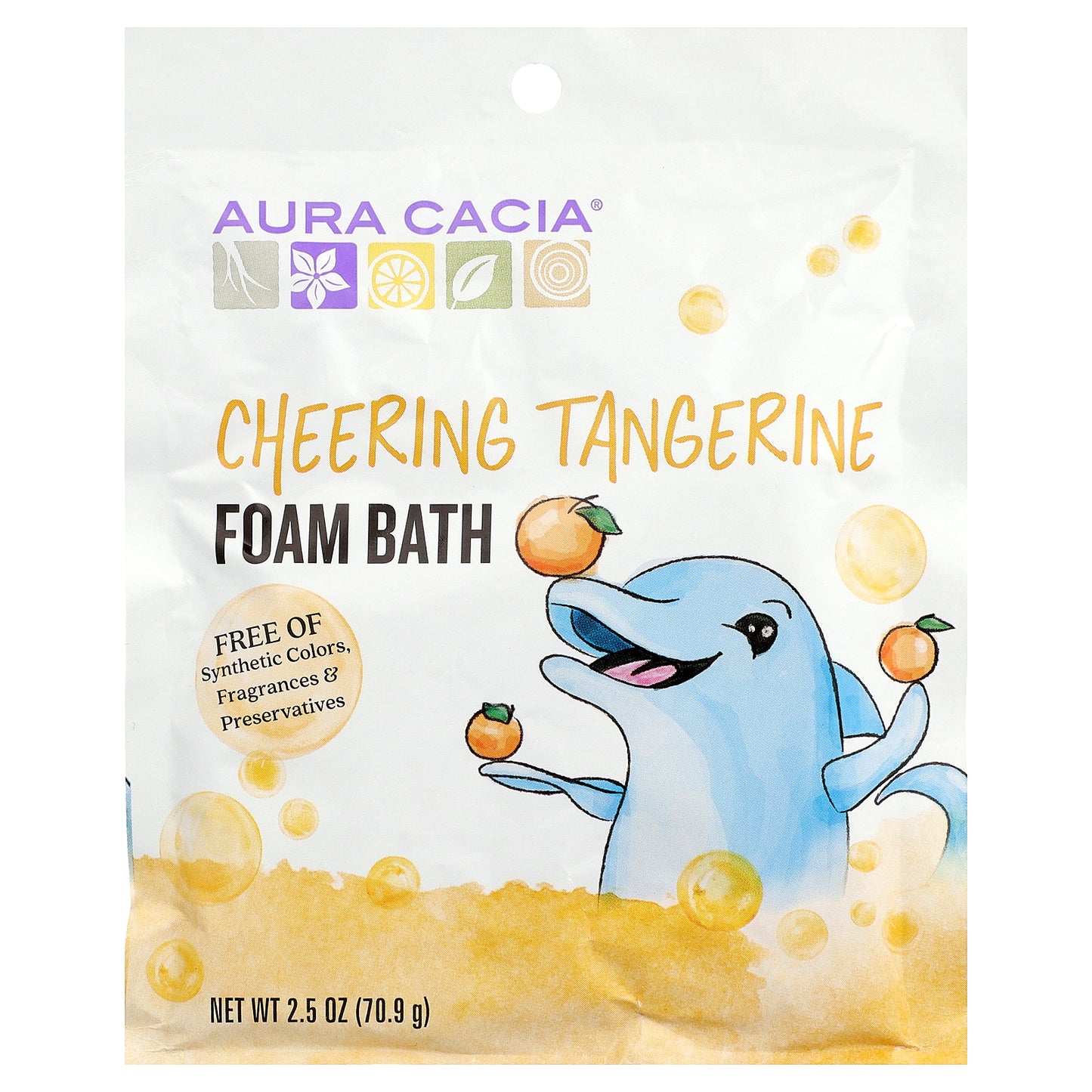 Aura Cacia, Foam Bath, Cheering Tangerine, 2.5 oz (70.9 g)