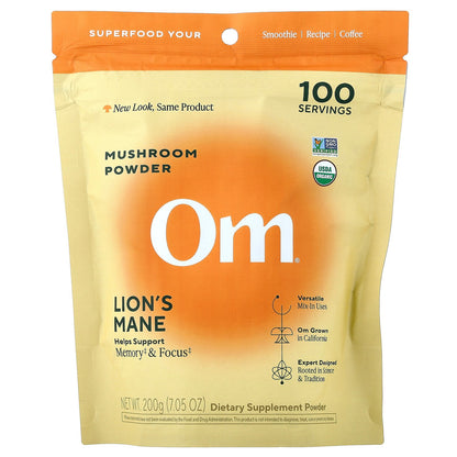 Om Mushrooms, Mushroom Powder, Lion's Mane, 7.05 oz ( 200 g)