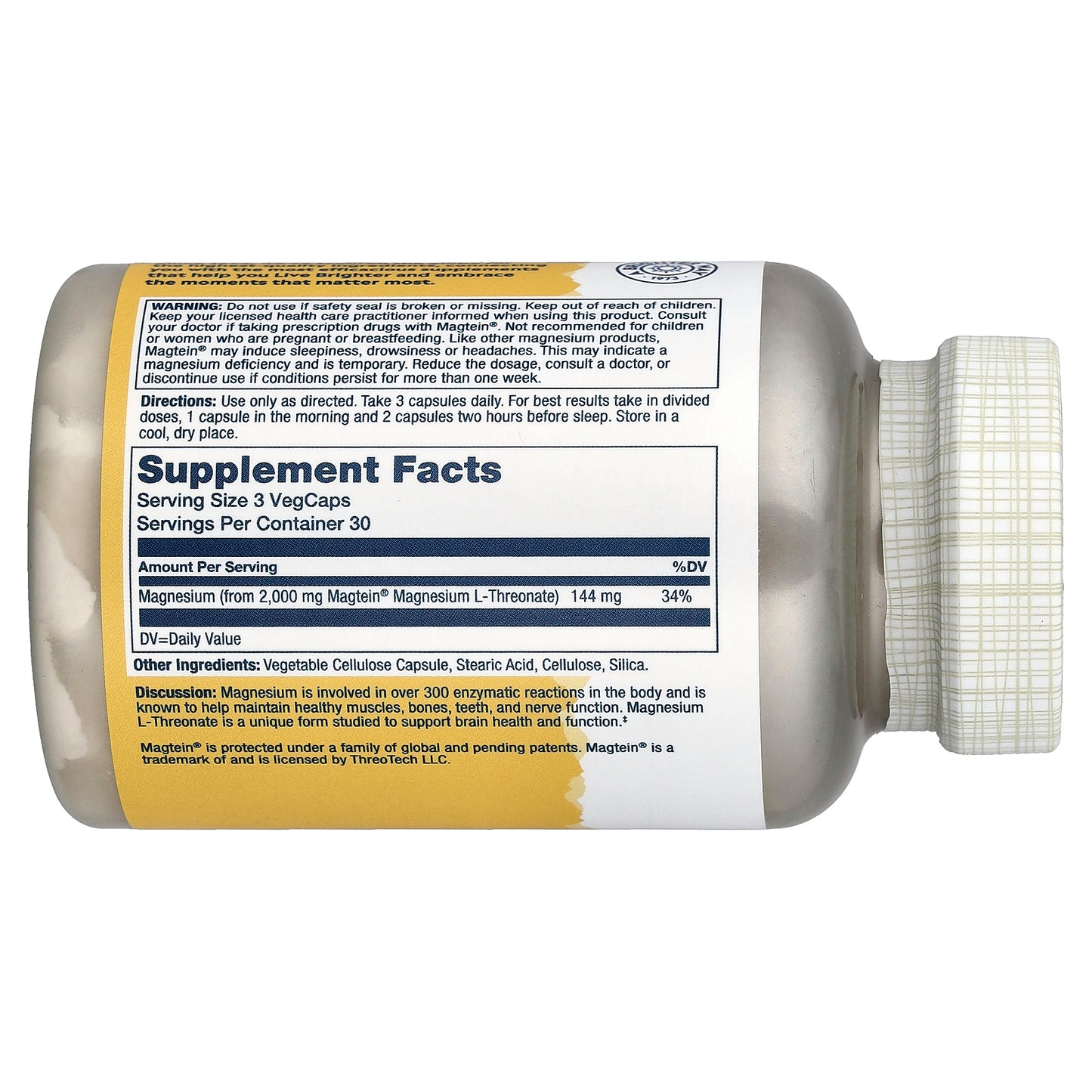 Solaray, SmartMag® Magnesium L-Threonate, 90 VegCaps (48 mg per VegCap)