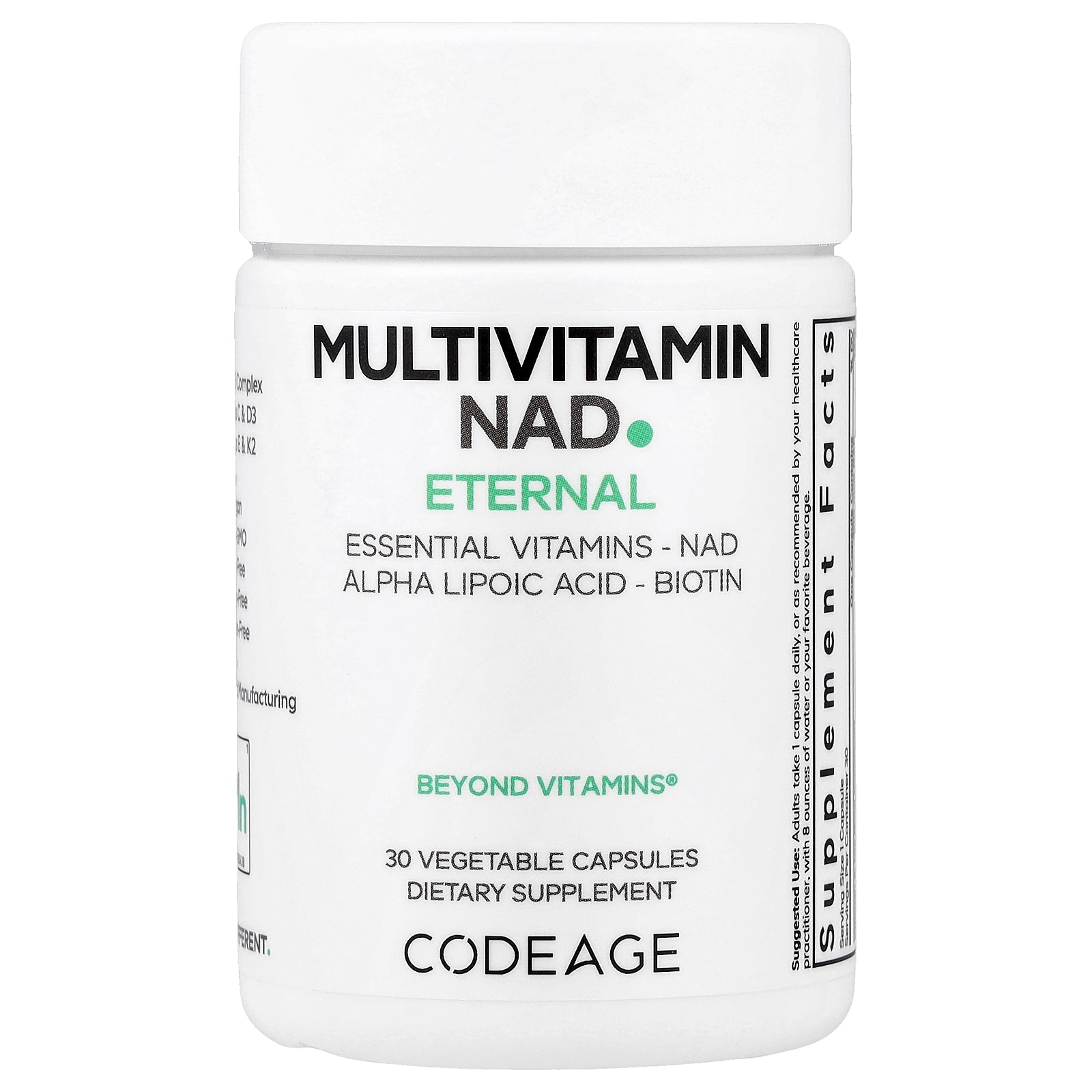 Codeage, Multivitamin NAD, External, 30 Vegetable Capsules