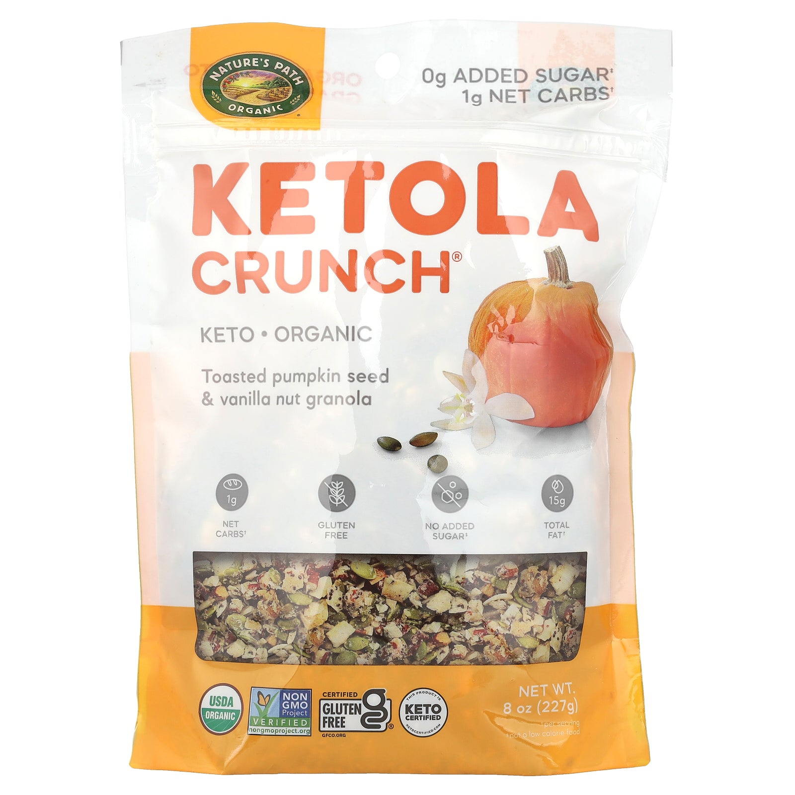 Nature's Path, Organic Ketola Crunch®, Toasted Pumpkin Seed & Vanilla Nut Granola, 8 oz (227 g)