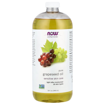 NOW Foods, Solutions, Pure Grapeseed Oil, All Skin Types, 32 fl oz (946 ml)