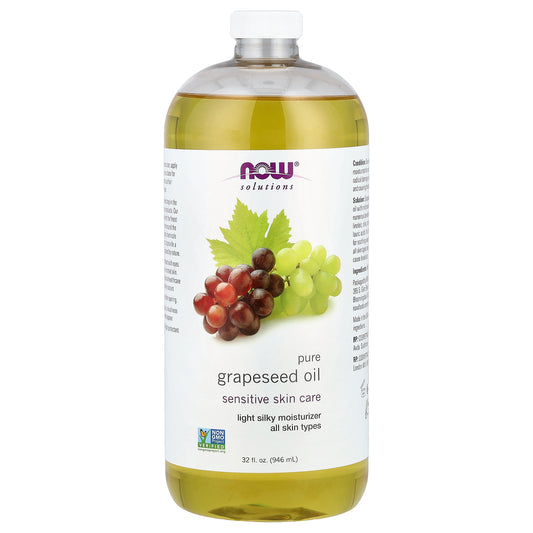 NOW Foods, Solutions, Pure Grapeseed Oil, All Skin Types, 32 fl oz (946 ml)