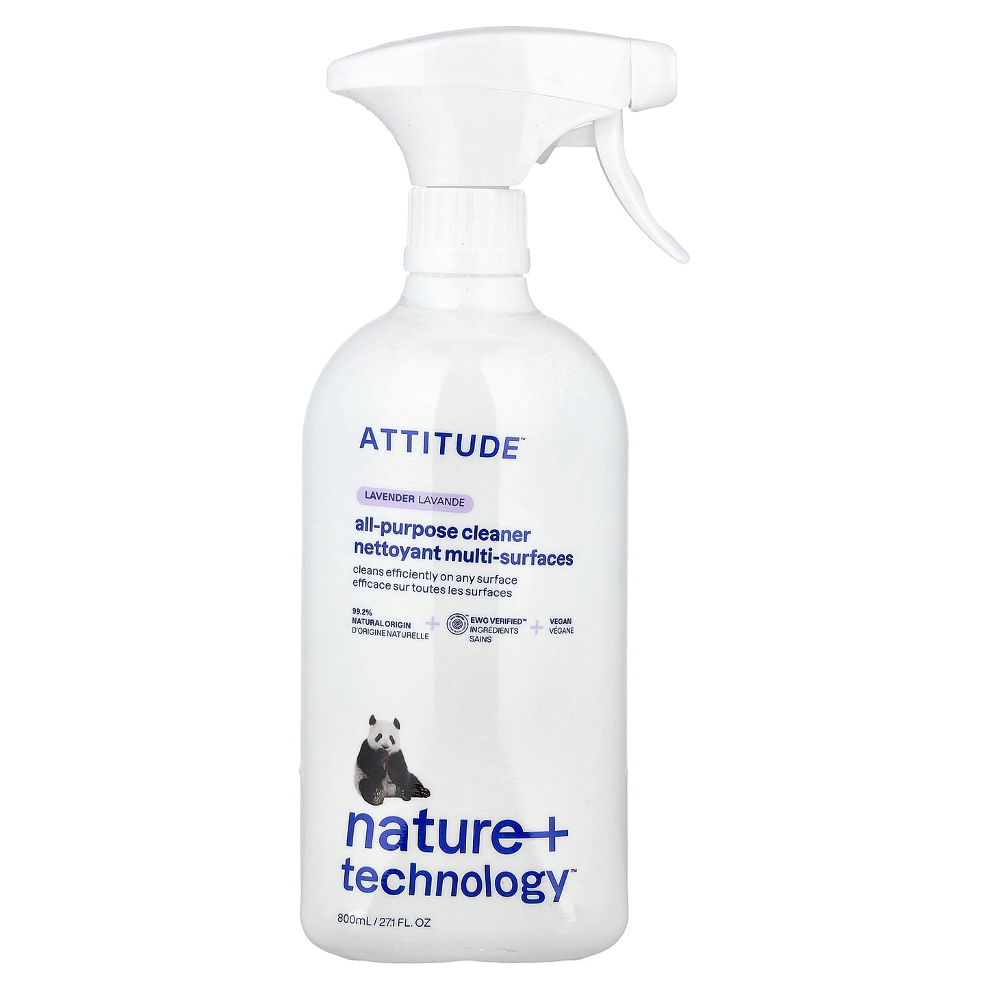 ATTITUDE, Nature + Technology™, All-Purpose Cleaner, Lavender, 27.1 fl oz (800 ml)